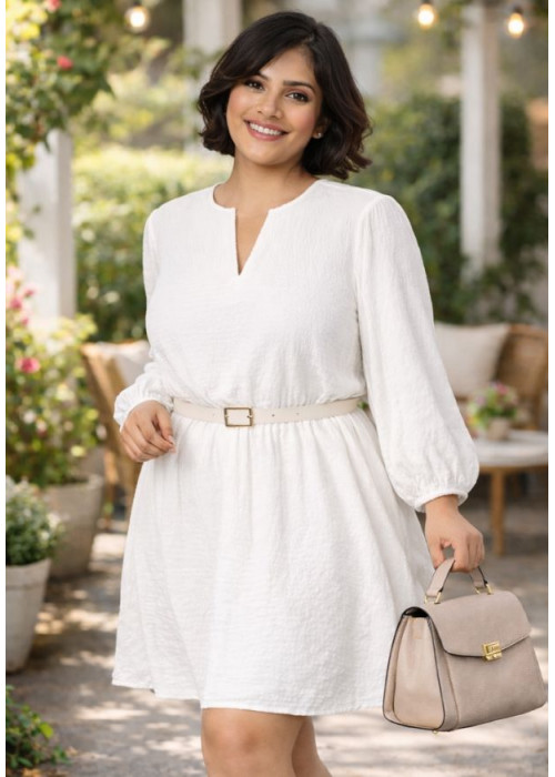 AMY LONG SLEEVE WHITE DRESS